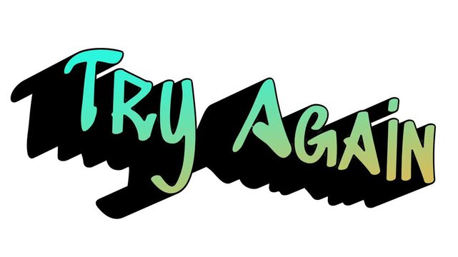 Try again 3d text animation motivation text video