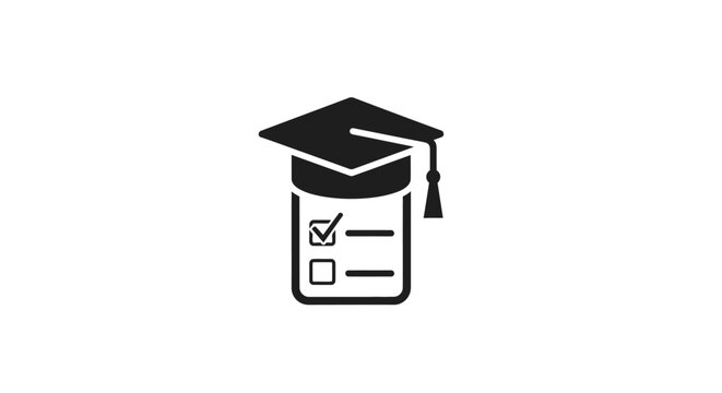 Graduation Cap on Exam Paper Document.