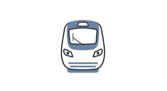 Modern Train Front View Illustration.