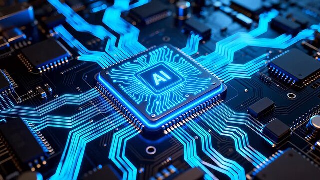 AI chip on circuit board