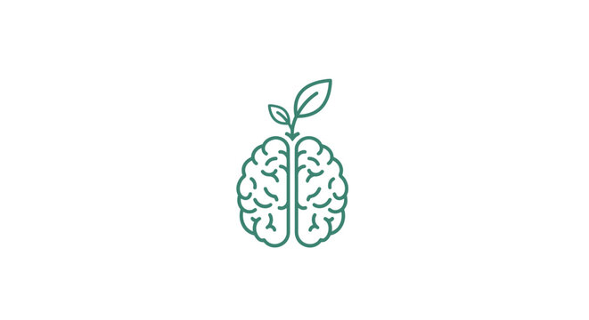 Green brain with leaf growing out.