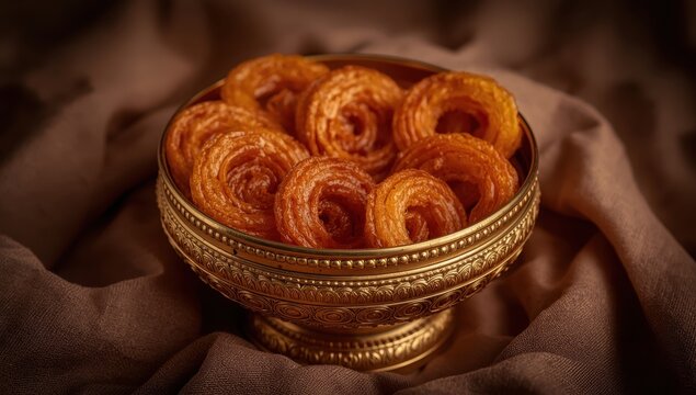Imerti in a vintage gold bowl.