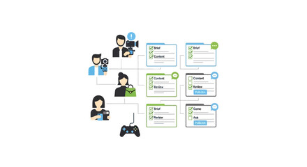 People using video game controllers. © ardana