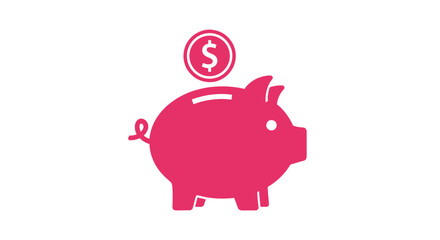 Pink Piggy Bank Saving Money. © Ediwar