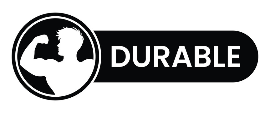 Durable label or high durability label vector icon set. Durable sign, symbol. High durability stickers for packaging labeling. Durability logo. Vector illustration.