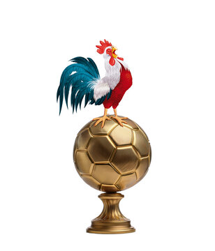 coq, France, champion, ballon d'or, bleu blanc rouge, fi&egrave;re, oiseau, animal, ferme, volaille, poule, blanc, coquelet, bec, empennage, domestique, poussin, dessin anim&eacute;, oeuf, agriculture, debout