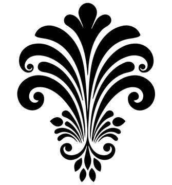 floral, flower, vector, pattern, decoration, design, leaf, ornament, illustration, art, swirl, silhouette, tattoo, element, black, decor, plant, vintage, ornate, branch, nature, scroll, curl, shape, s