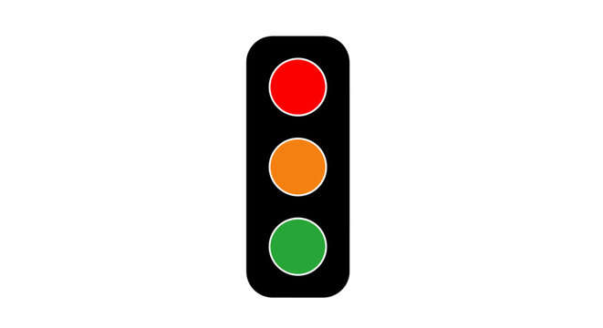 Traffic Light with Red Orange Green Lights.