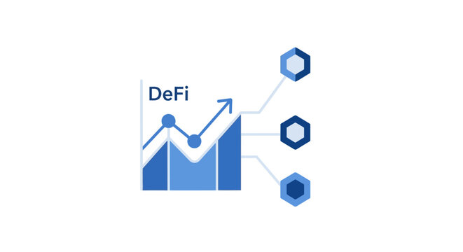 DeFi finance graph icon crypto.