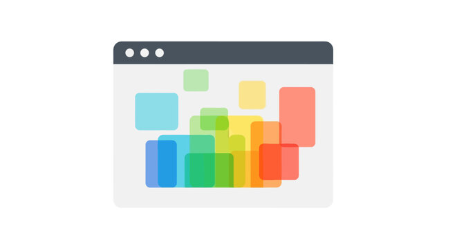 Colorful rectangles in a browser window.