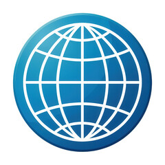 Obraz premium Blue Globe Icon Transparent Background