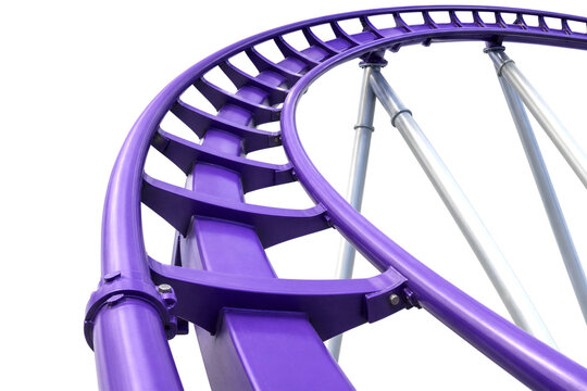 Vibrant Purple Rollercoaster Track Close-up