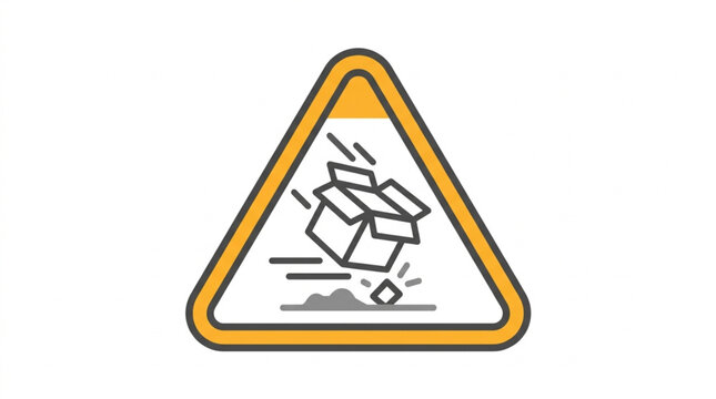 Warning sign for falling objects hazard.