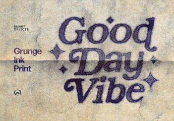 Grunge Ink Print For Poster And Branding Design