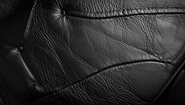 Luxury black leather surface with elegant folds and copy space 2