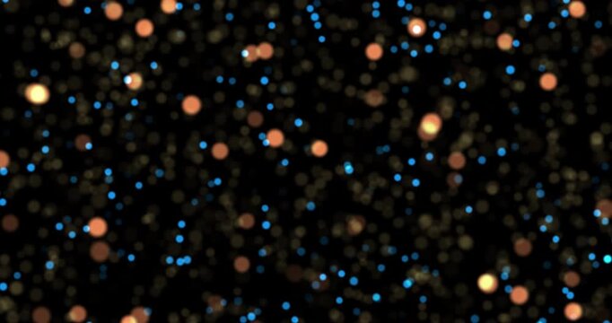Abstract Glowing Bokeh Particle Background Animation with Floating Purple and Golden Light Dots Loop