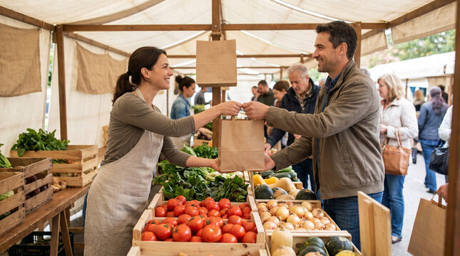 Farmers market exchange strengthening local food networks