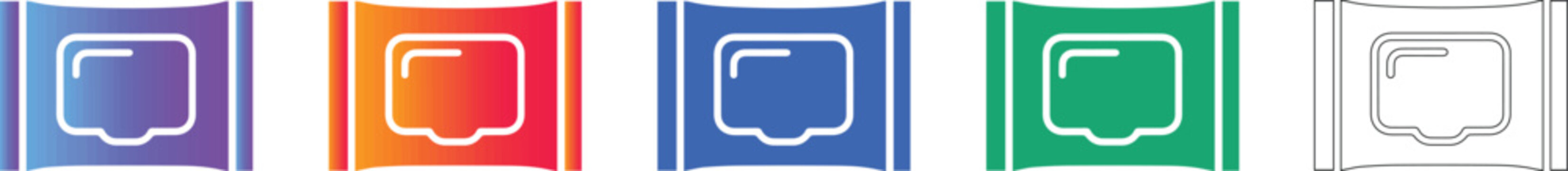 Refreshing Wet Wipe Pack Icon Set