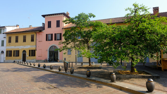 Historic buildings at Cernusco sul Naviglio, Milan, Italy