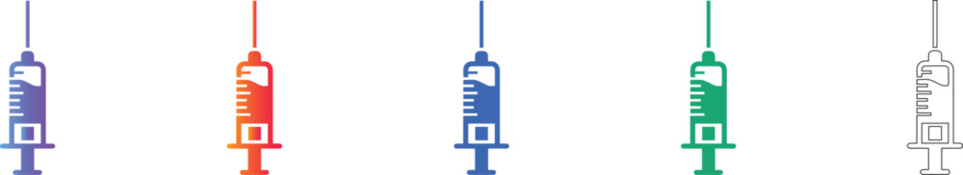 Medical Syringe Icons Collection