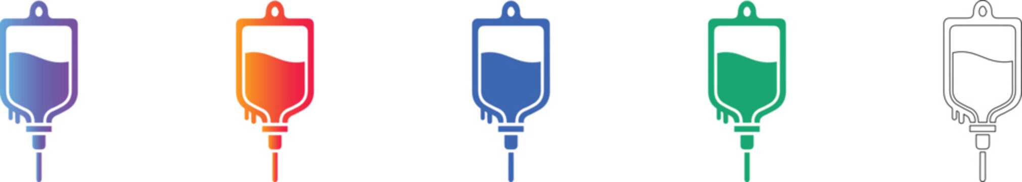 Medical Infusion Drip Bag Icons