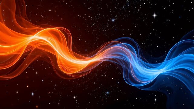 Cosmic waves of orange and blue