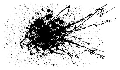 Fototapeta premium Ink splatter abstract splash with droplets grunge texture vector illustration