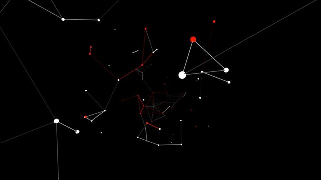 Abstract Digital Network Connections with Glowing Nodes and Lines on Dark Background for Technology Communication Concepts