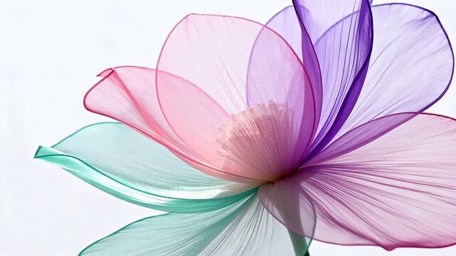 Colorful translucent flower petals