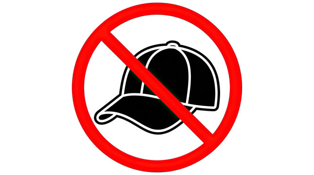 No hat allowed sign isolated on transparent background