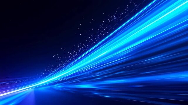 Blue light streaks in dark space