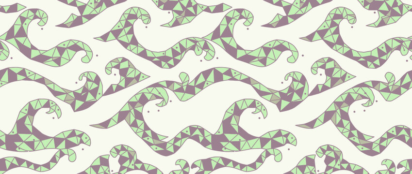 Abstract wavy geometric snake scale pattern.