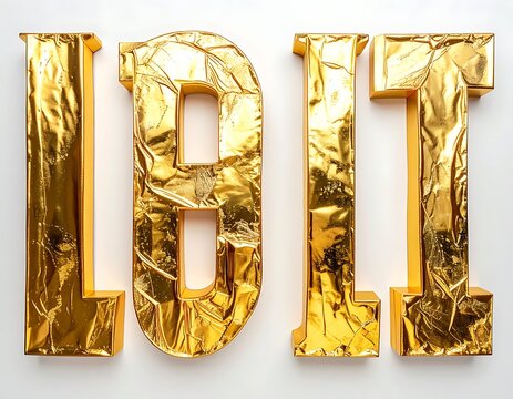 Gold Foil Lettering 2011 Closeup.