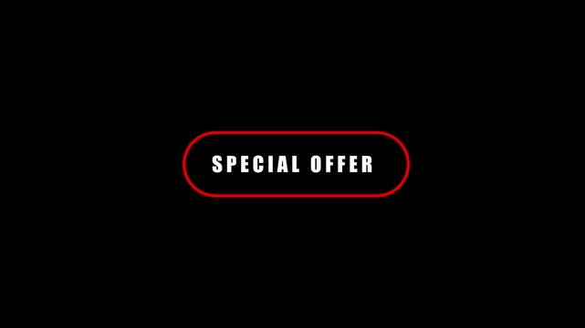 Animated Special Offer text inside red oval frame on black background.