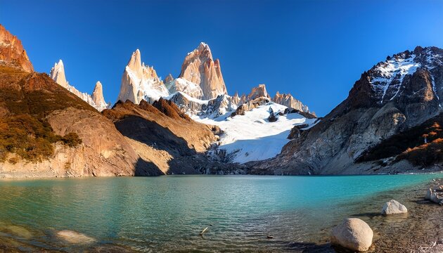Fitz Roy Mountain And Laguna De Los Tres Patagonia Argentina