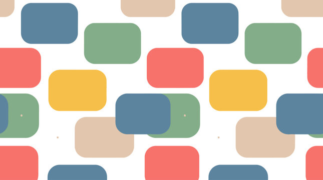 Abstract rounded rectangle pattern in pastel and muted tones