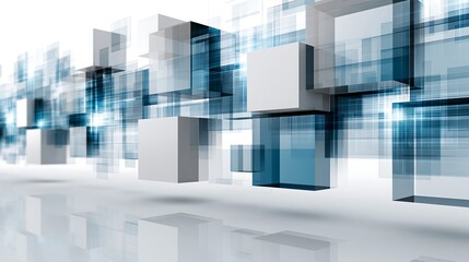 Fototapeta premium Abstract Geometric Cubes and Grids in a Digital Network Composition