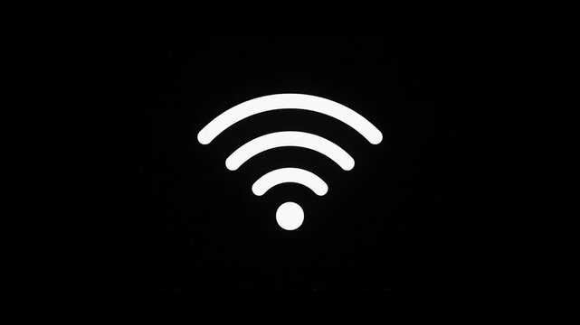 Wifi icon popup animation on black background