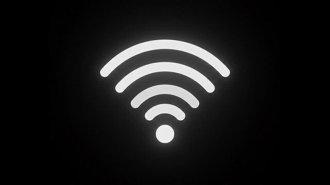 Wifi icon popup animation on black background