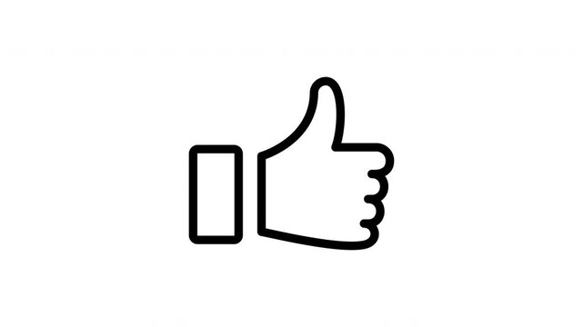 Thumbs Up Gesture Animated Icon With Alpha Channel. Approval, Agreement, And Positive Feedback Motion Graphic. Social Media Interaction And Support