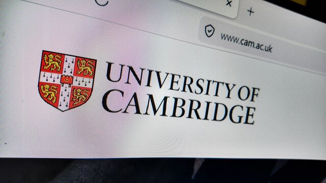 a computer screen with university of cambridge website displayed