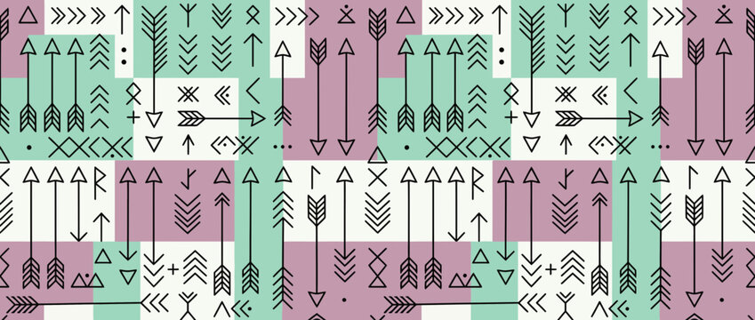 Multi-color vertical tribal arrow pattern.