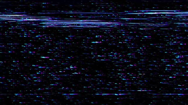 Animated Glitch VHS analog television with static noise and distortion effect
