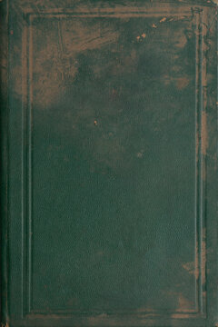 dirty old green leather book cover texture