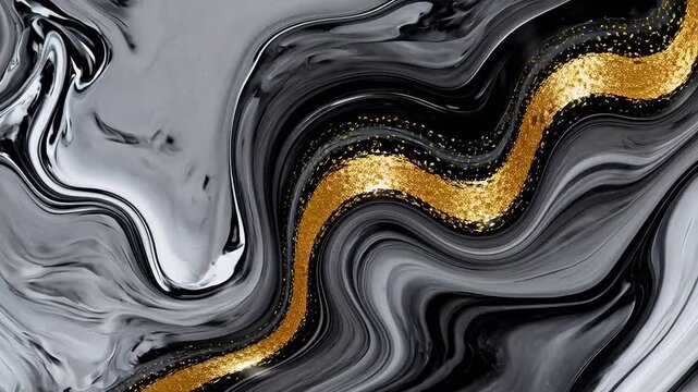 Abstract swirling pattern with gold accents