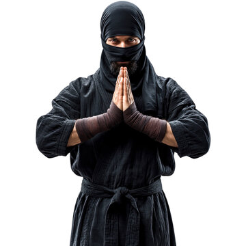 Mysterious Ninja in Traditional Garb Pose