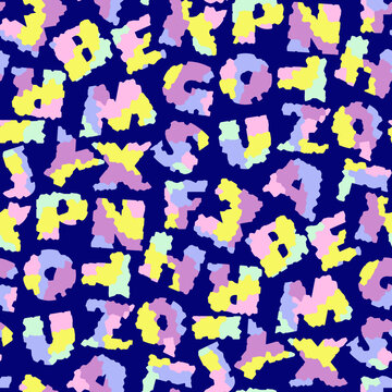 Vector - colored alphabeth seamless pattern.