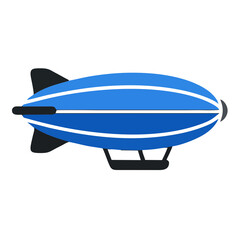 Modern Flat Airship Icon Zeppelin Transportation Symbol for Mobile Apps and UI UX Design © decreative