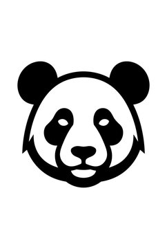 Cute Panda Face Icon Vector Art