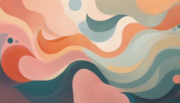 Abstract Morandi Color Background With Soft Organic Shapes Pastel Muted Tones